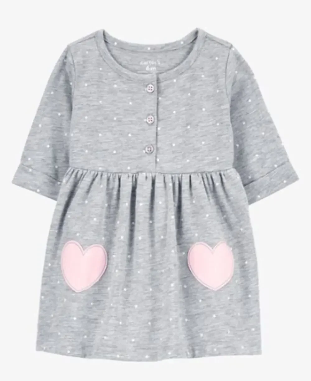 Carter's Baby Heart Jersey Dress - Size 3-6 Months